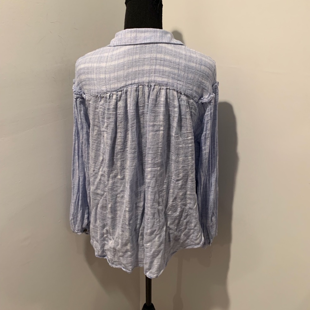Free People Headed to the Highlands Shirt Blue Small - Picture 3 of 7
